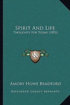 portada spirit and life: thoughts for today (1892)