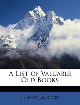 portada a list of valuable old books (en Inglés)