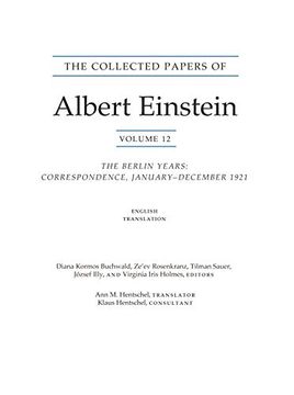portada The Collected Papers of Albert Einstein, Volume 12 (English): The Berlin Years: Correspondence, January-December 1921 (English Translation Supplement) (en Inglés)