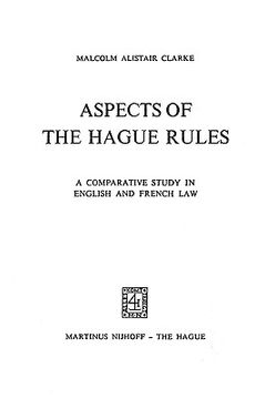portada aspects of hague rules a comp study in eng & french law (en Inglés)
