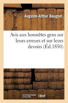 portada Avis Aux Honnêtes Gens Sur Leurs Erreurs Et Sur Leurs Devoirs (in French)