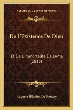portada De L'Existence De Dieu: Et De L'Immortalite De L'Ame (1815) (in French)