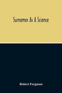 portada Surnames As A Science (en Inglés)