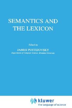 portada semantics and the lexicon (en Inglés)