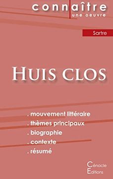 portada Fiche de Lecture Huis Clos de Jean-Paul Sartre (Analyse Littéraire de Référence et Résumé Complet) (en Francés)