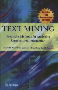 portada text mining: predictive methods for analyzing unstructured information (en Inglés)