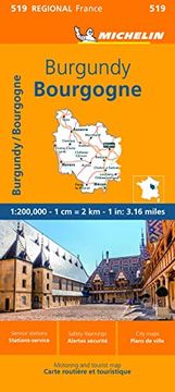 portada Burgundy - Michelin Regional map 519: Stra? En- und Tourismuskarte 1: 200. 000 (Michelin Maps, 519) (en Inglés)
