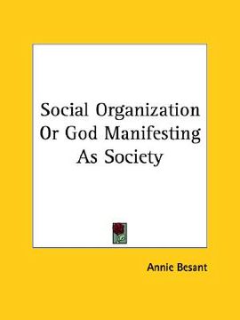 portada social organization or god manifesting as society (en Inglés)