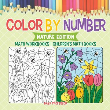 portada Color by Number: Nature Edition - Math Workbooks | Children'S Math Books 