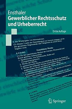 portada Gewerblicher Rechtsschutz und Urheberrecht (en Alemán)