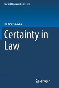 portada Certainty in Law (en Inglés)