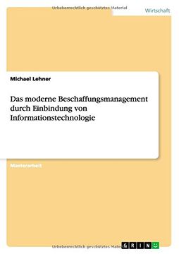 portada Das Moderne Beschaffungsmanagement Durch Einbindung Von Informationstechnologie (German Edition)