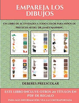 portada Deberes Preescolar (Empareja los Dibujos): Este Libro Contiene 30 Fichas con Actividades a Todo Color Para Niños de 4 a 5 Años (in Spanish)