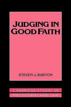 portada Judging in Good Faith Paperback (Cambridge Studies in Philosophy and Law) (en Inglés)