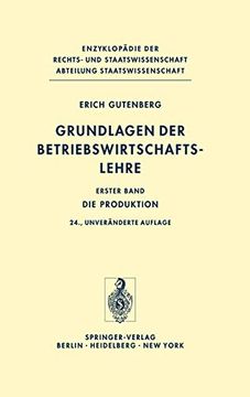portada Grundlagen der Betriebswirtschaftslehre de Gutenberg(Springer Verlag Gmbh) (en Alemán)