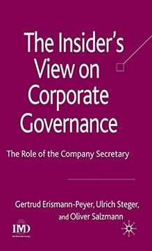 portada The Insider's View on Corporate Governance: The Role of the Company Secretary (Finance and Capital Markets Series) (en Inglés)