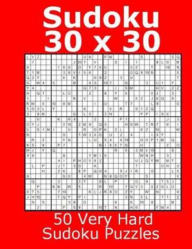 portada Sudoku 30 x 30 50 Very Hard Sudoku Puzzles (en Inglés)