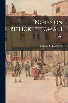 portada Notes on Bibliokleptomania,