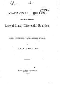 portada Invariants and Equations Associated With the General Linear Differential Equation (en Inglés)
