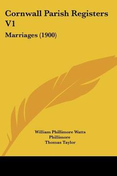 portada cornwall parish registers v1: marriages (1900) (en Inglés)