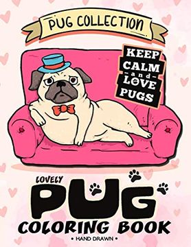 portada Lovely pug Coloring Book: Dog Adults Coloring Book Stress Relieving Patterns 