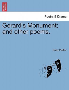 portada gerard's monument; and other poems. (en Inglés)