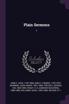 portada Plain Sermons: 1 (en Inglés)