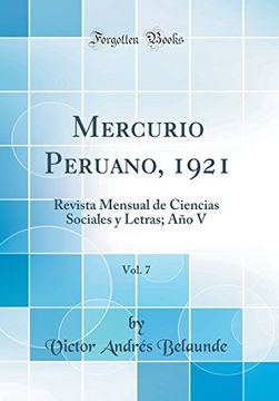 portada Mercurio Peruano, 1921, Vol. 7: Revista Mensual de Ciencias Sociales y Letras; Año v