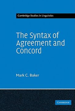 portada The Syntax of Agreement and Concord Hardback (Cambridge Studies in Linguistics) (en Inglés)