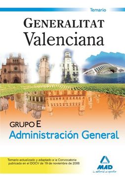 portada Grupo E (Sector Administracción General) De La Generalitat Valenciana. Temario