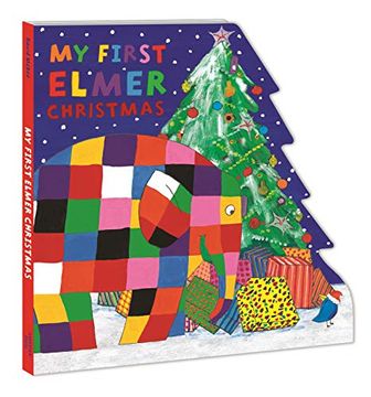 portada My First Elmer Christmas: Shaped Board Book (Elmer Shaped Board Books) (en Inglés)