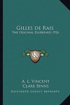 portada gilles de rais: the original bluebeard 1926 (en Inglés)