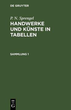 portada P. N. Sprengel: Handwerke und Künste in Tabellen. Sammlung 1 (in German)