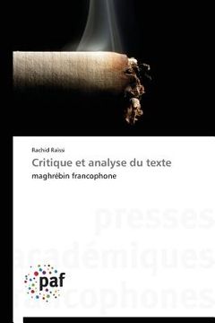 portada Critique et analyse du texte: maghrébin francophone (en Francés)