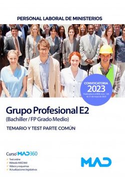 portada Personal Laboral de Ministerios Grupo Profesional e2 (Bachiller/Fp Grado Medio).