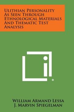 portada Ulithian Personality as Seen Through Ethnological Materials and Thematic Test Analysis (en Inglés)