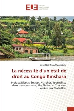 portada La nécessité d'un état de droit au Congo Kinshasa (in French)