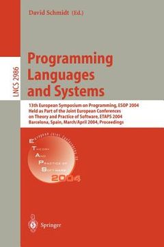 portada programming languages and systems: 13th european symposium on programming, esop 2004, held as part of the joint european conferences on theory and pra
