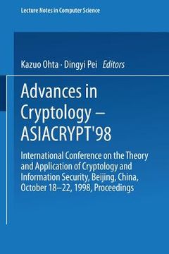 portada advances in cryptology - asiacrypt'98: international conference on the theory and application of cryptology and information security, beijing, china,