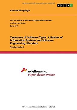 portada Taxonomy of Software Types. A Review of Information Systems and Software Engineering Literature (German Edition)