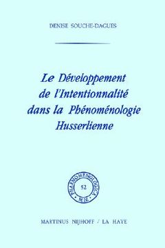 portada le developpement de l'intentionalite dans la phenomenologie husserlienne (en Inglés)