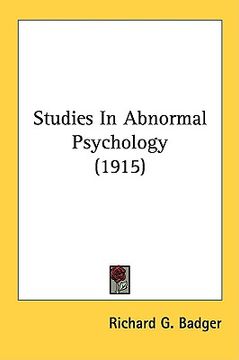 portada studies in abnormal psychology (1915) (in English)