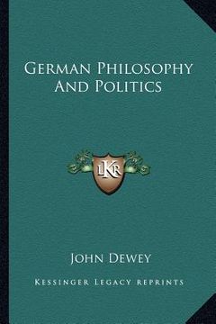 portada german philosophy and politics (in English)