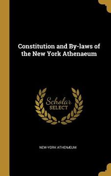 portada Constitution and By-laws of the New York Athenaeum