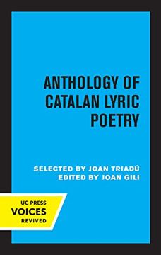 portada Anthology of Catalan Lyric Poetry (en Inglés)