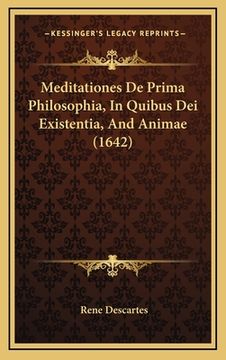 portada Meditationes De Prima Philosophia, In Quibus Dei Existentia, And Animae (1642)