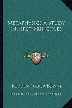 portada metaphysics a study in first principles (in English)