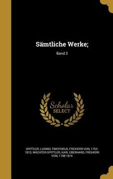 portada Sämtliche Werke;; Band 3 (in German)