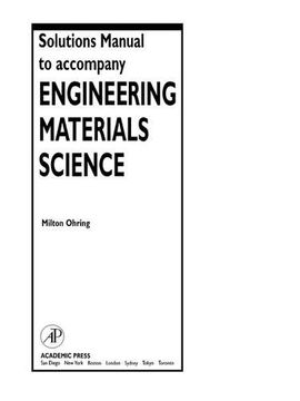 portada Solutions Manual to Accompany Engineering Materials Science (en Inglés)