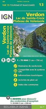 portada Ign 75 000 Touristische Wanderkarte 13 Verdon lac de Sainte-Croix (en Francés)